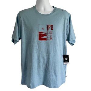 IPD Blue Short Sleeve Cotton Tee Shirt Men's Large
